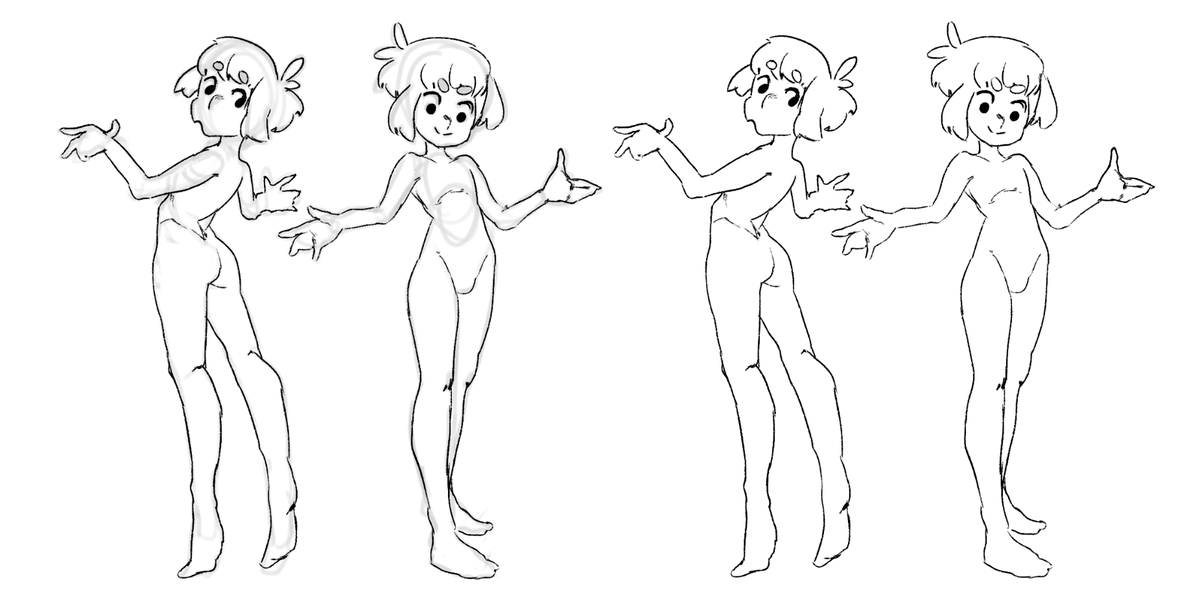 Used my coffee break to doodle quick Schippy template to draw the outfits y'all send me with OwO 