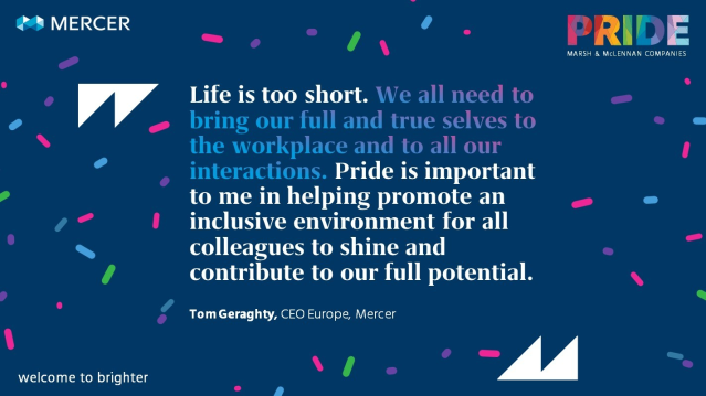 From workforce protections to inclusive benefits, we support inclusive workplaces around the world. <a href="/TomGeraghty7/">tom geraghty</a> shares his own perspective for Pride 2020. #MercerPride bit.ly/3fl51yq