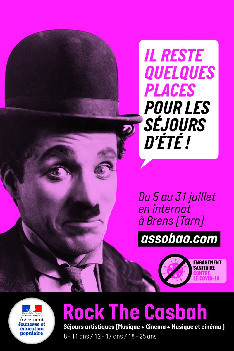 assobao31's tweet photo. [JUILLET 2020] 📢Il reste quelques places pour nos colonies de vacances musique et cinéma de cet été ! Contactez-nous rapidement si vous souhaitez réserver votre place. 👍
#colos #coloniedevacances #rtc https://t.co/ZCtqqmeJTb