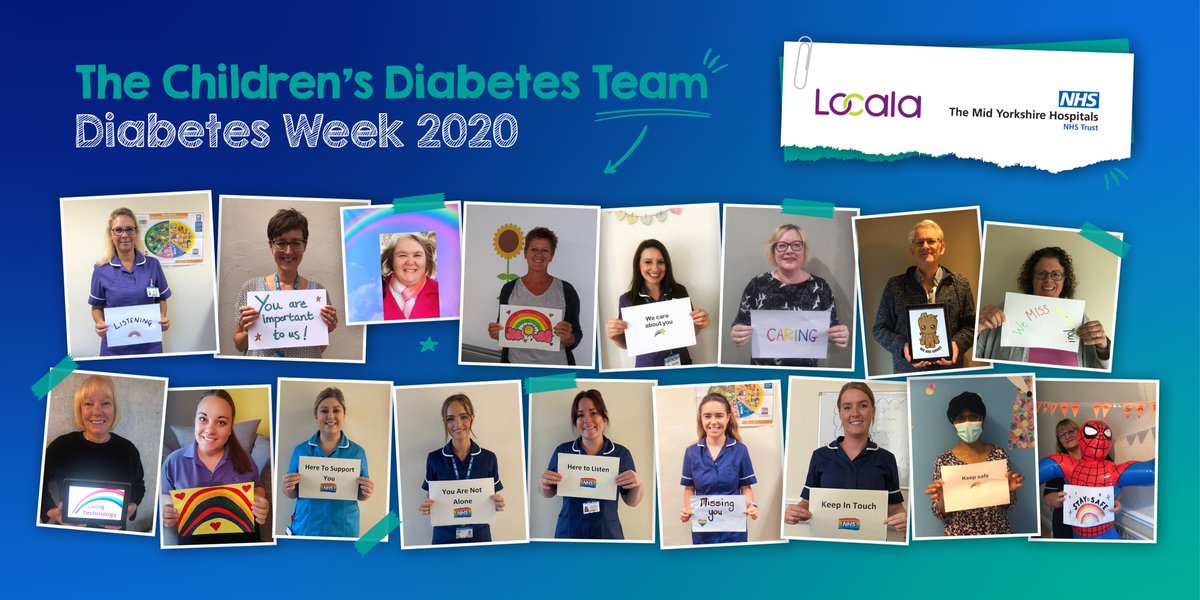 This #DiabetesWeek our Children’s Diabetes Team are proud of all of their patients! 🙌
Working remotely, the team are missing seeing people face to face &amp; are offering support in new ways to those living with diabetes. 💙
#DiabetesAwarenessWeek #DiabetesWeek2020 <a href="/locala/">Locala Health & Wellbeing</a>  #T1D