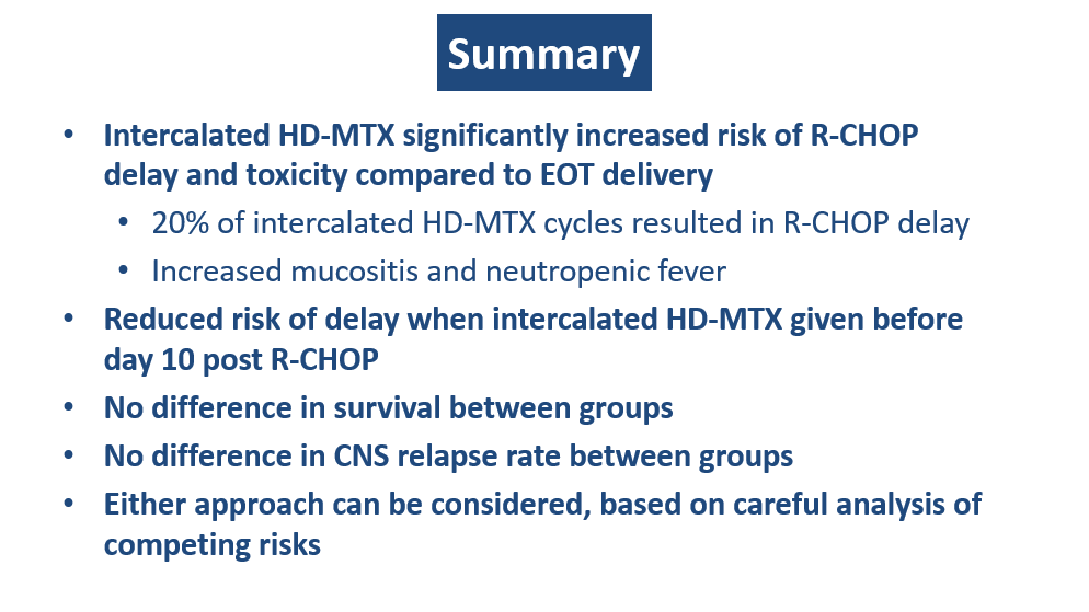 mattwilson2287's tweet photo. The oral presentation of our UK multicentre analysis of HD-MTX CNS prophylaxis in DLBCL is now available on #EHA25Virtual. Thanks to all contributors and to the organisers.
#EHA25 #lymsm @pammckay123 @tobyeyre82 @CwynKate https://t.co/FP979XbRL4
