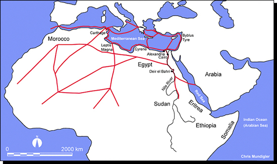 Typical histories of ancient European civilizations like the Greeks and Romans too often erase the influence of North African peopleNorth Africa was a bustling crossroads between continents and cultures, facilitating the exchange of people, goods, and ideas/13