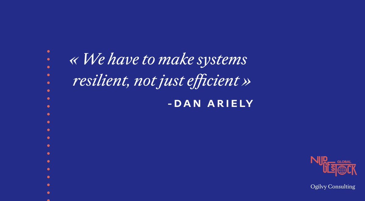 Covid-19 has shown us two things: 
1. We are very fragile.
2. We need each other.
Brilliant <a href="/danariely/">Dan Ariely</a>, Professor of Psychology and Behavioural Economics, Duke University #Nudgestock2020