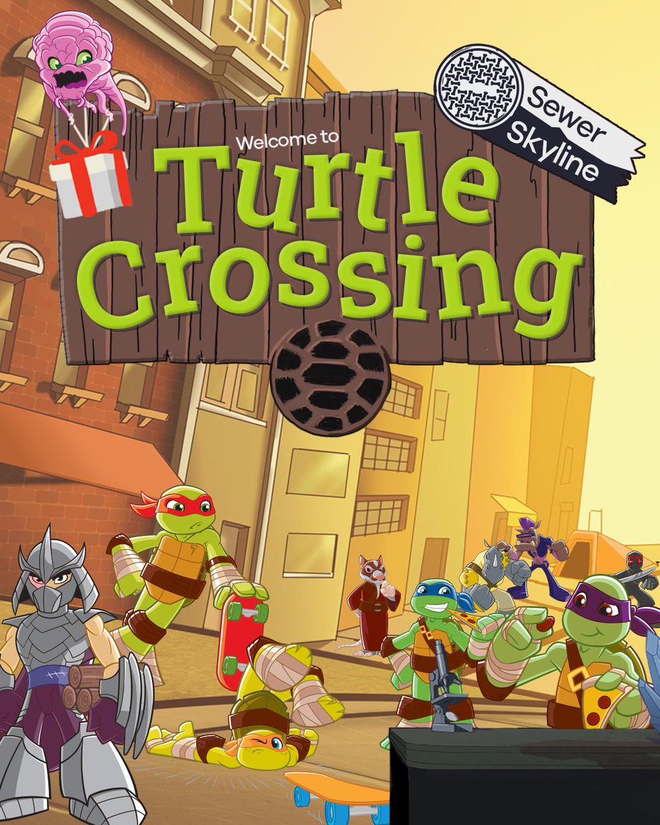 TMNT's tweet photo. catch sewer fish, collect mutant bugs &amp; build up your city your way in this fake game that’s never coming out https://t.co/cwXXy7yslV