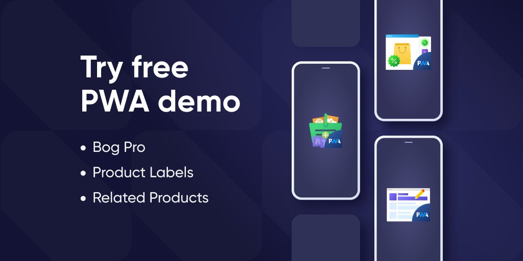 AmastyTeam's tweet photo. What is common between #ProductLabels, #RelatedProducts, and #BlogPro?
Right, brand-new PWA add-ons. Read how they help: https://t.co/x7aC15PwvQ https://t.co/t5oxZmu4Mo