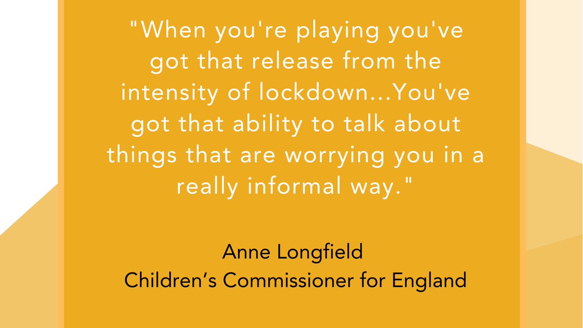 #Play helps in processing difficult situations. Hear from 
<a href="/annelongfield/">Anne Longfield</a> <a href="/ChildrensComm/">Children's Commissioner for England</a> about the impact of #COVID19 on children in the UK, especially those from fragile households and those with limited access to open spaces. youtube.com/watch?v=TNMUNQ… #ProtectChildhood