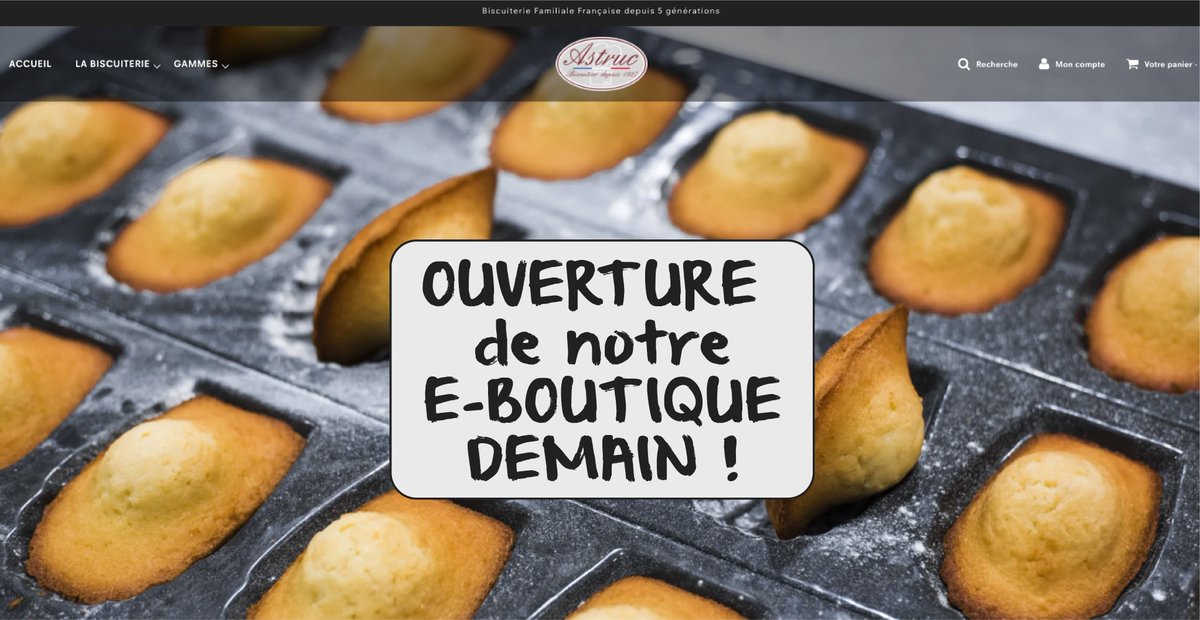 BiscuitsAstruc's tweet image. Demain ouverture de notre e-boutique !!! eboutique.biscuiterie-astruc.fr
#ouverture #boutique #madeinFrance #frabicationalacommande #livraison #sansconservateur #mieuxquebio #sucrefrançais #farinefrançaise #oeufsdepoulespleinair #poulesfrançaises