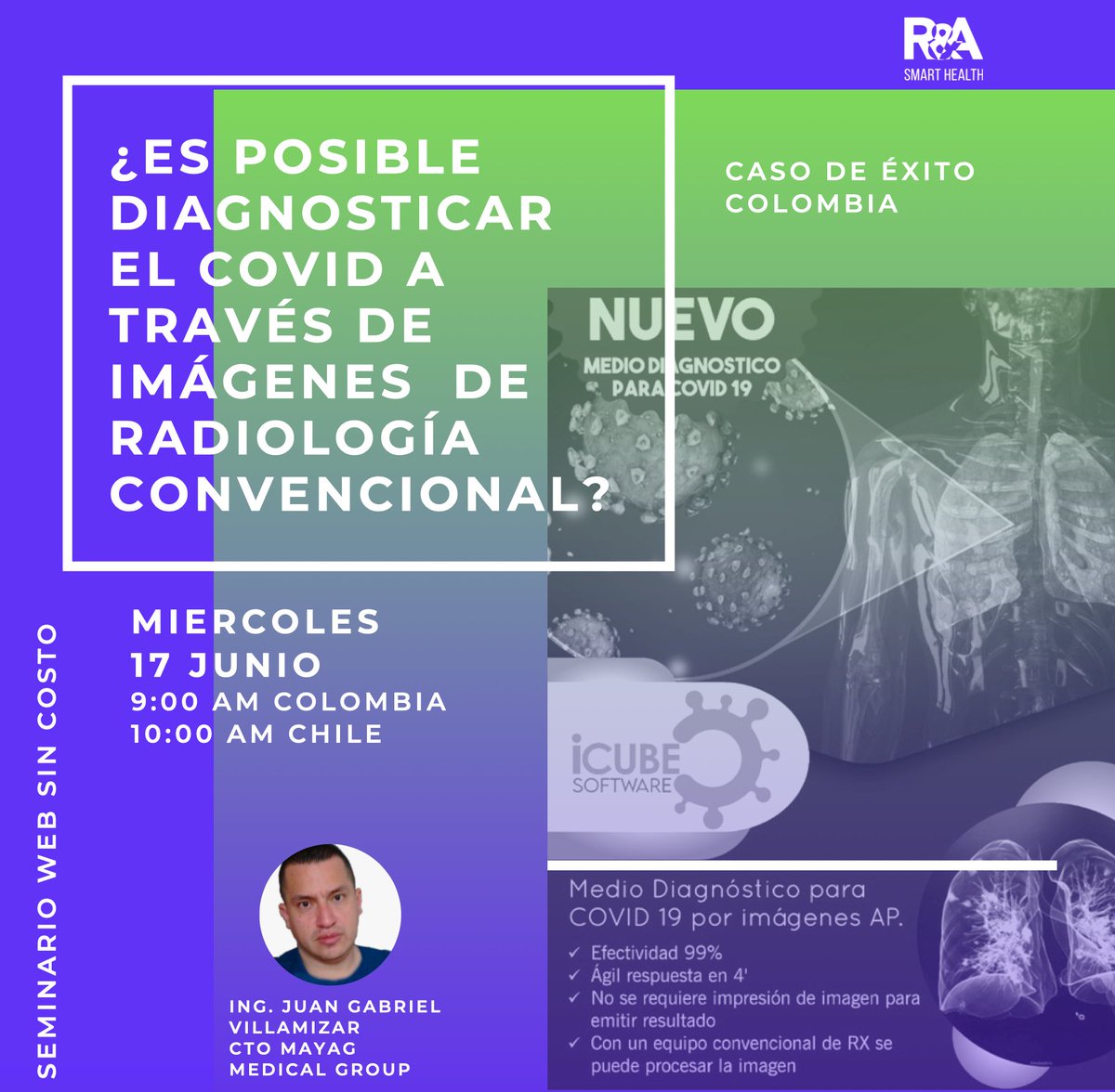eSaludCol's tweet photo. ¿Cuál es la efectividad de diagnosticar pacientes con COVID, a través de radiología convencional?
👆¿Es eso posible? Conéctate! 17 de julio 9:00 AM Colombia/ 10 AM Chile.
Inscripción: 
https://t.co/NaMjOnqZNl 
@rozoasociados https://t.co/v6TndPrkJy