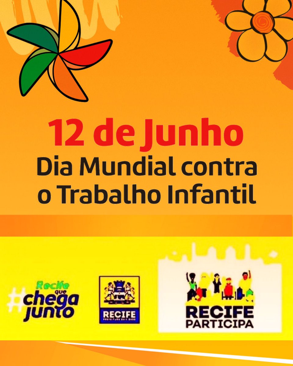 eduardonino's tweet photo. 12 de Junho dia Mundial Contra o Trabalho Infantil. #recifequechegajunto #segovnocombateaocovid19 #recifeparticipa #juntospelorecife @prefrecife @sergioricardocampello @raquele84 https://t.co/rfIAwweBSe