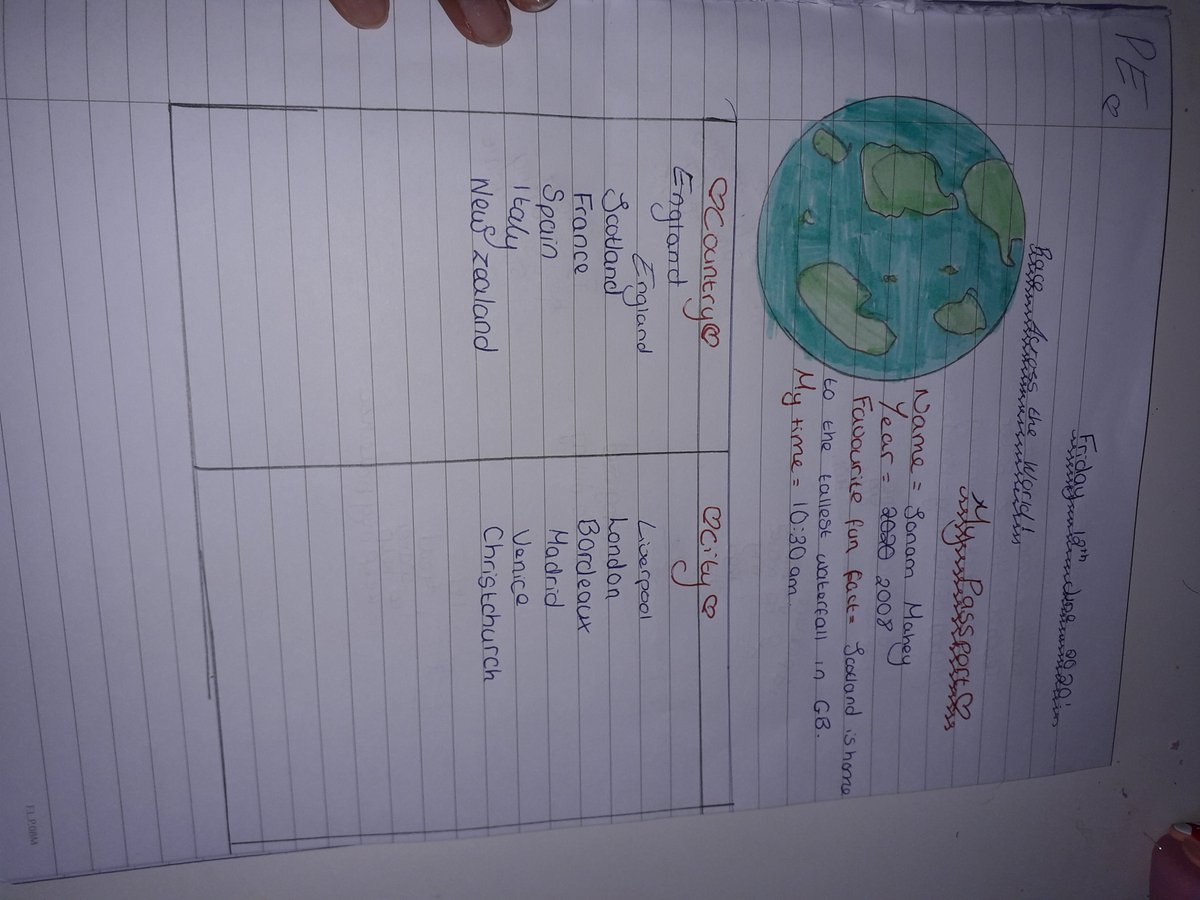 _MissFosterPE's tweet photo. Its been a great week in my PE lessons. Students had to create a passport of countries they visited, in each country was a set of exercises they needed to do to visit their choice of city! I have enjoyed looking through the passports! Great work @AldersleyHighSc https://t.co/ZJjEw1bpX0