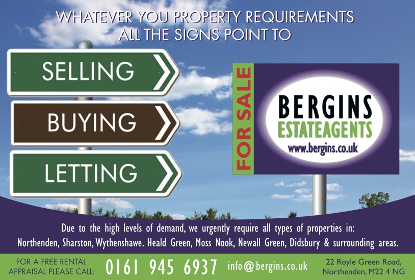 We are here ready to help you in whichever direction you are going!

Call us, drop us a line or pop in! Find out more at bergins.co.uk 
.
.
#berginsestateagents #estateagent #sales #lettings #buying #homes #homeowner #landlord #southmanchester #northenden #wythenshawe