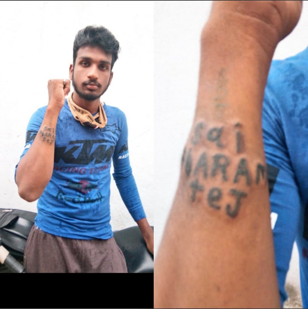 Supreme Hero SDT Fans on Twitter A SupremeHero IamSaiDharamTej fan gets  a SaiDharamTej Permanent tattoo on his hand  Name Santosh  Team SDT  Khammam httpstcoZXRRee3pVF  Twitter
