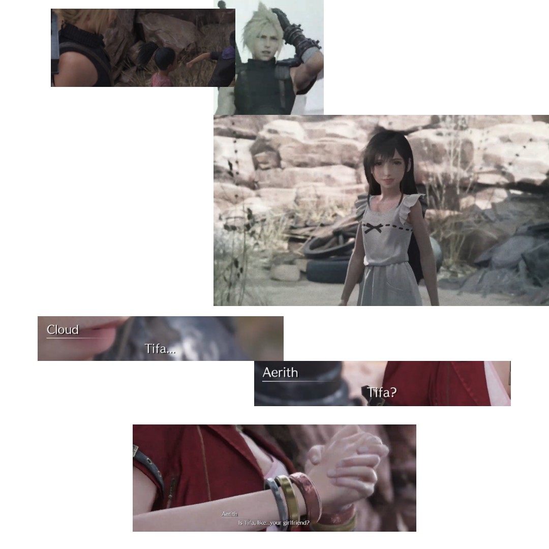 Glimpse of childhood Tifa shown from Cloud's headache flashback that lead Aerith asked about her.Another screentime of hers added