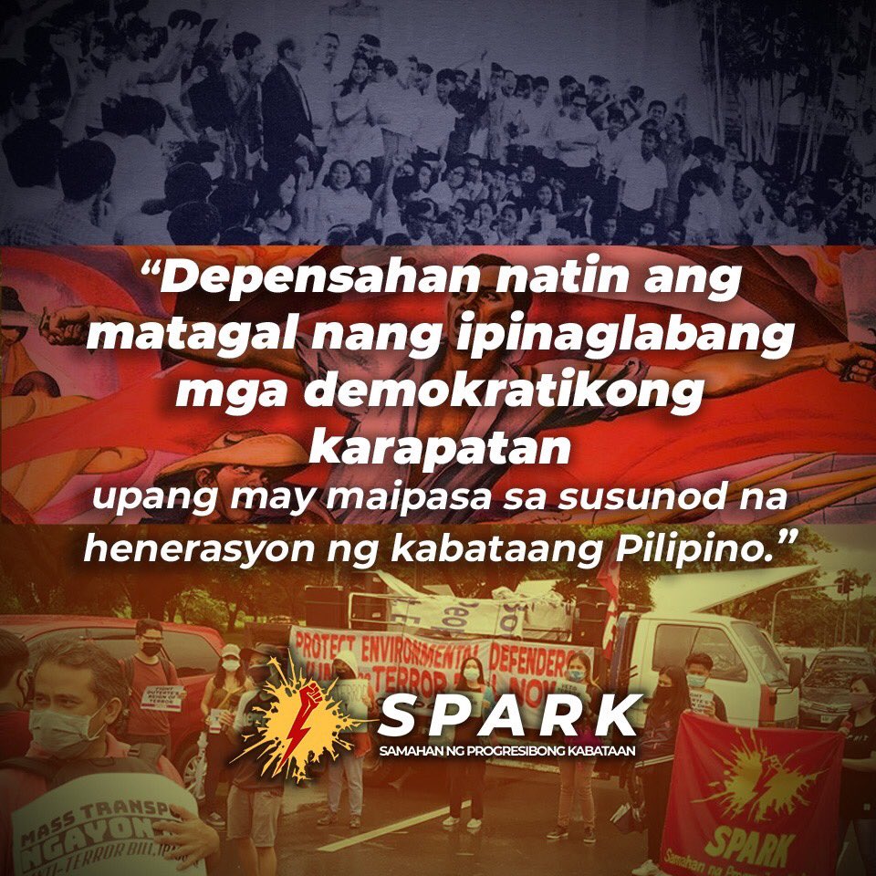 ATIN ANG KALAYAAN
Pahayag ng Samahan ng Progresibong Kabataan sa Araw ng Kalayaan

Basahin ang aming buong pahayag:
facebook.com/11350824266314…

#VetoTerrorBill
#JunkTerrorBillNow
#AtinAngKalayaan
#AtinAngBukas
#LabanMamamayan