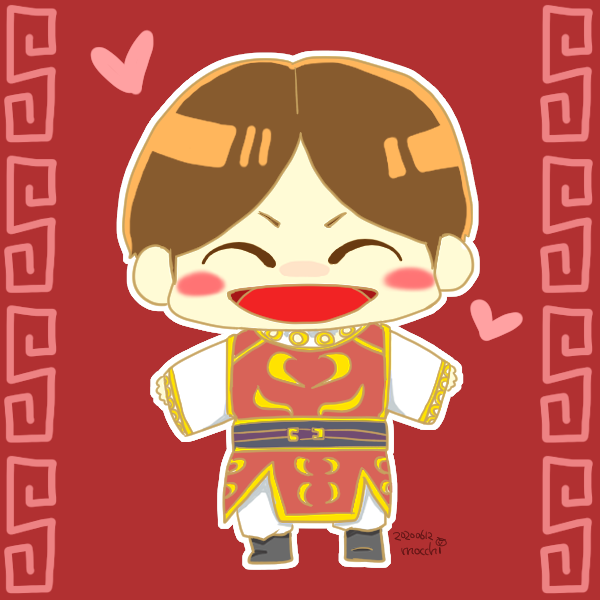 アイコン企画続き 赤べこさんを描いたのでカッパを乗せてみましたw 赤べこに乗る もっちのイラスト