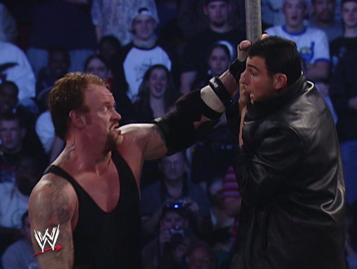 There would be no mercy for the Undertaker at No Mercy 2003.After interference from the FBI and Vince McMahon, Brock Lesnar would hit Taker with a biker chain to win the Biker Chain match and his 4th WWE Championship.  #WWE   #AlternateHistory