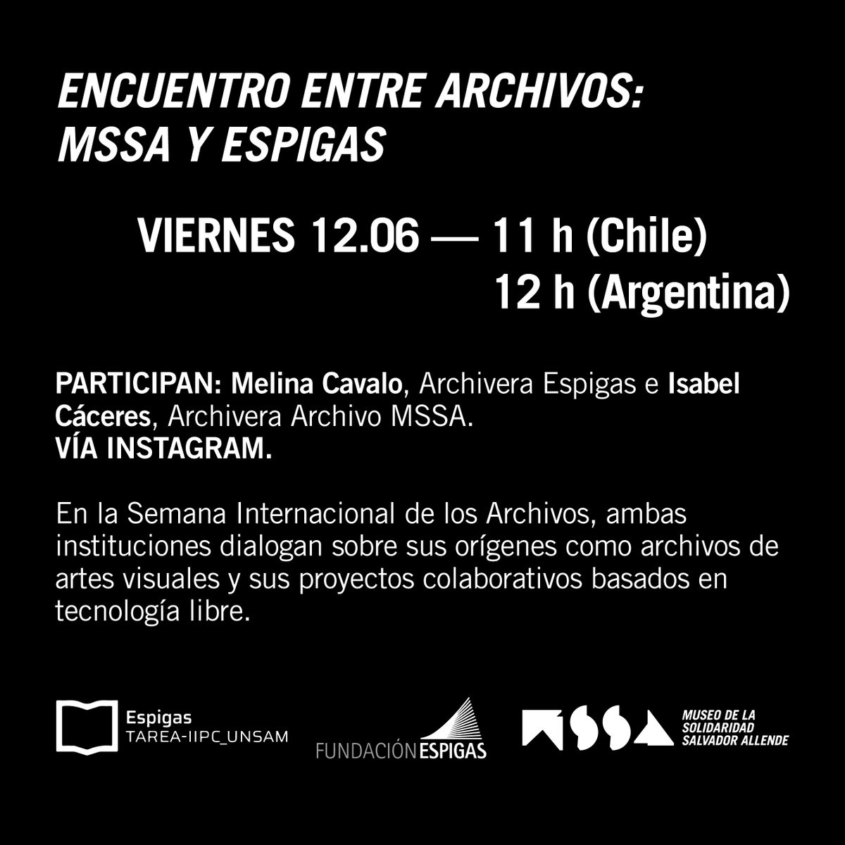 mssachile's tweet photo. HOY a las 11h CL 12h AR  tenemos una invitación a valorar y conocer el rol de los archivos en esta conversación de especialistas. Más info aquí: https://t.co/dtO7NRKKO7 @ArchivandoChile @ArchivoCAB @ArchivoFech @ANdeChile @AgenciaPorvenir @EcfrasisProject  @OPCulturales https://t.co/3GNLDSqBeE