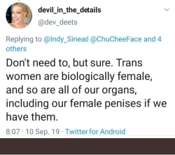  #nooneissayingsexdoesntexist Ah, the classic female penis. That's going to be in this thread a lot.