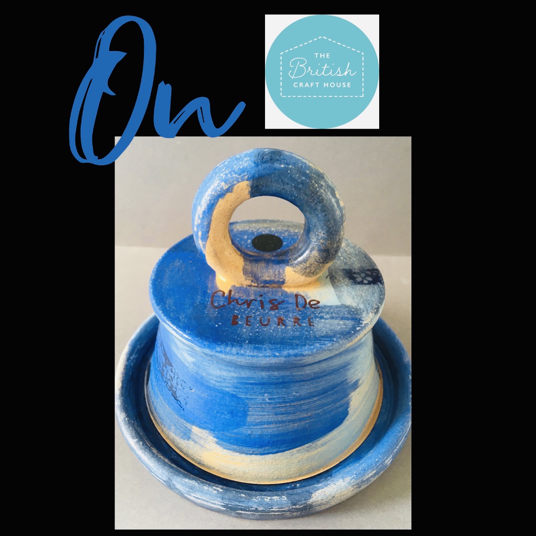 McPots18's tweet photo. The Lady in blue is really called Stu’ and actually quite likes the Ferryman.....and we are just fine with that #ladyinblue #buttercloche #tbch #thebritishcrafthouse #butterdish #buttercloche #daftceramics #daftdesign #daftpunk #daftlove #blue #beurre https://t.co/Bqy7QcaJJi