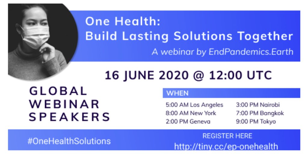 WEBINAR: JUNE 16, 12 UTC | RSVP for #EndPandemic's global webinar! We'll discuss possible solutions to reduce future zoonotic outbreaks through frontline actions, public policies, business practices & consumer behaviors. tiny.cc/ep-onehealth #OneHealthSolutions #coronavirus