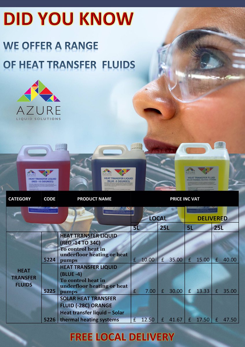 AzureLiSolution's tweet image. Did you know we offer a range of heat transfer fluids