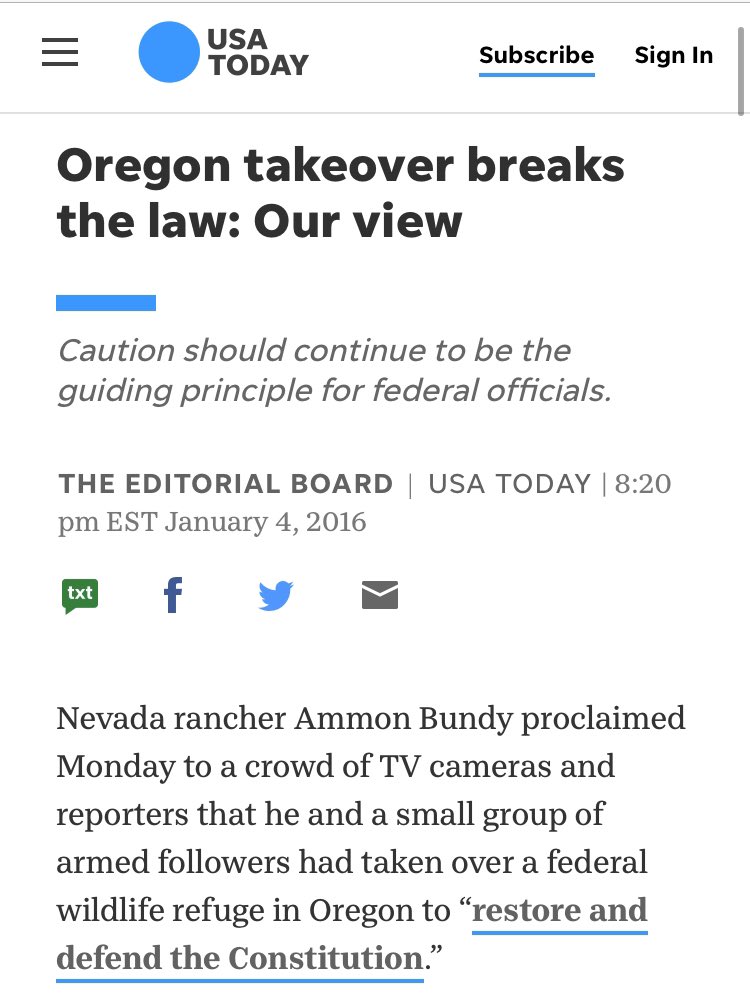  @USATODAY is double dipping here. When it was the Bundys, the editorial board reiterated that “the constitution stands for the rule of law.”But for  #CHAZ, they have snacks!