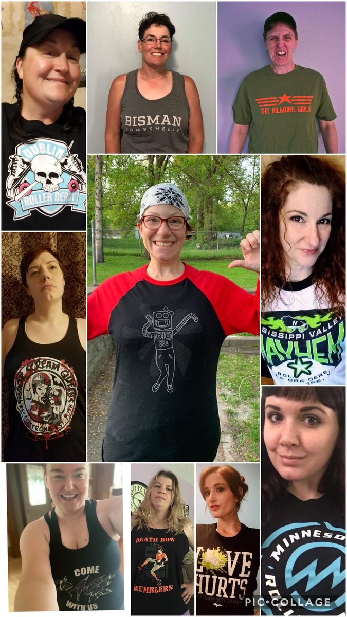 CVRDerby's tweet photo. We’re on the T-Shirt Challenge train! Thanks @ChiBruiseBros for giving us some #derbylove and we wanted to give some to @DublinRD @BisManBombshell #KilmoreGirls
#SchuylkillCoScreamQueens #MNRDRockits @MVMRollerDerby @RockfordRage @DDDevils @KeweenawRollers @The_MNRD 
❤️💙🖤💙❤️ https://t.co/38ziSpCc8V