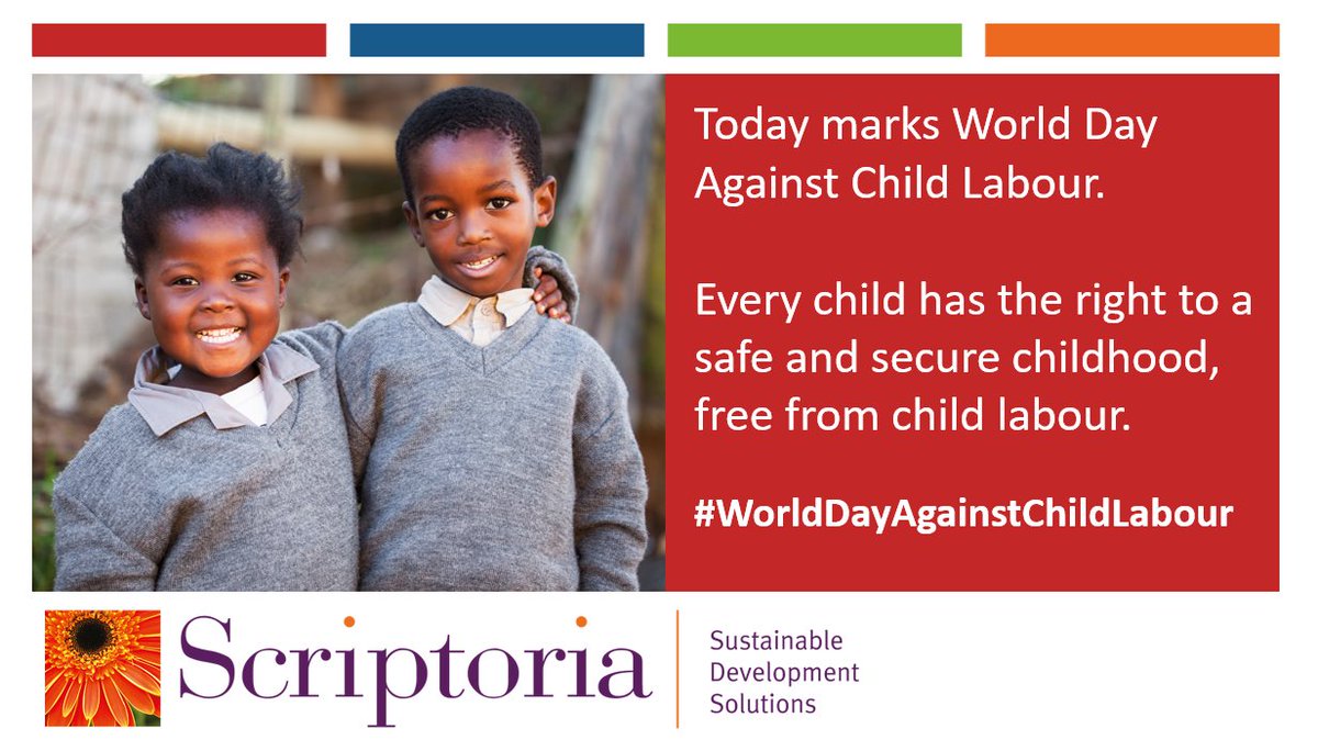 Scriptoria's tweet photo. Today is #WorldDayAgainstChildLabour. Every child has the right to a safe and secure childhood. Due to #COVID19, this year more children could be vulnerable to #ChildLabour. It is essential that children across the world get the protection and support they need and deserve #WDACL https://t.co/FI17KWJ5I3