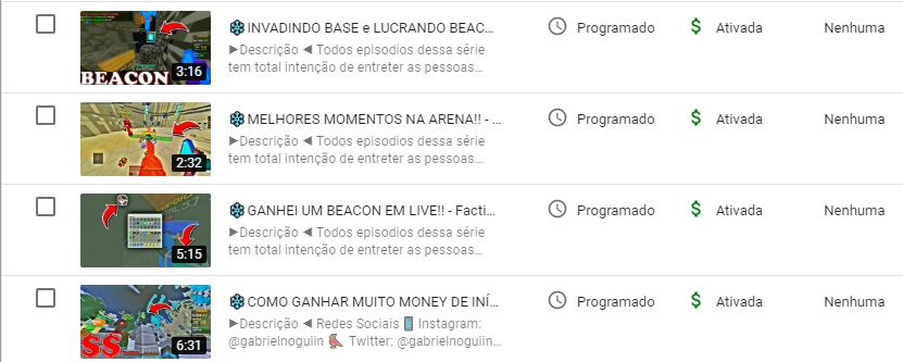 Pra quem me segue, ta ai os spoiler dos proximos vídeos :v