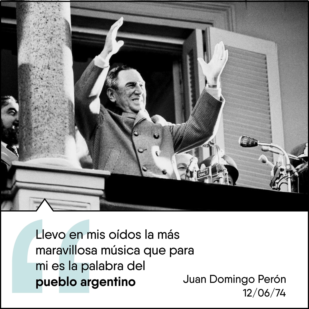 SerjSanchez's tweet photo. Un 12 de junio de 1974 el Presidente Juan Domingo Perón daba su último discurso desde el balcón de la Casa Rosada. Pocos días después de esta aparición ante la multitud que lo aclamaba,  fallecía, dejándonos para siempre su doctrina y su legado.✌️🇦🇷 #Perón https://t.co/s7m5QuS41I