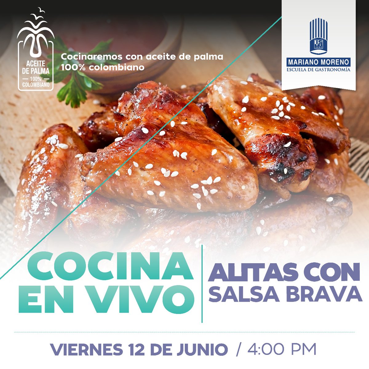 ISMM_Colombia's tweet photo. #EnCasaTambiénSeAprende Acompañanos en nuestro Facebook Live de hoy prepararemos ALITAS EN SALSA BRAVA con la chef Adriana Medina y @LaPalmaesvida

¡Nos vemos a las 4:00 pm! https://t.co/Onz8ebXxMm

#LaMarianoteAcompaña #MeQuedoEnCasa #ISMMContigo #ISMM #CocinaEnCuarentena https://t.co/J2Ghz08GF3