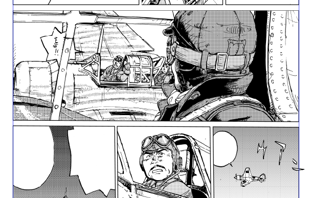 ひきつづき旧作整理中。
「黒い戦闘機」(単行本未収録)
これや承前の「空のしるし」、「死との約束」(『零の帰還』収録)の同時期に描いた三作は割と気に入っている。