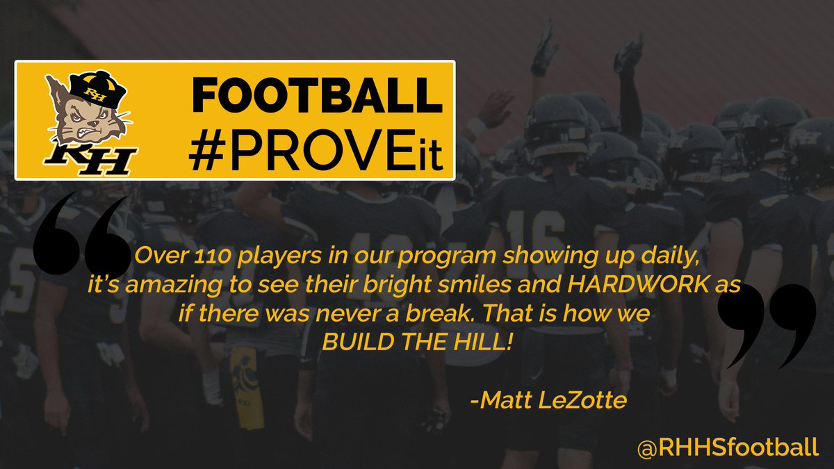Over 110 players in our program showing up daily, it’s amazing to see their bright smiles and HARDWORK as if there was never a break. That is how we 
BUILD THE HILL!
                                            -Matt LeZotte