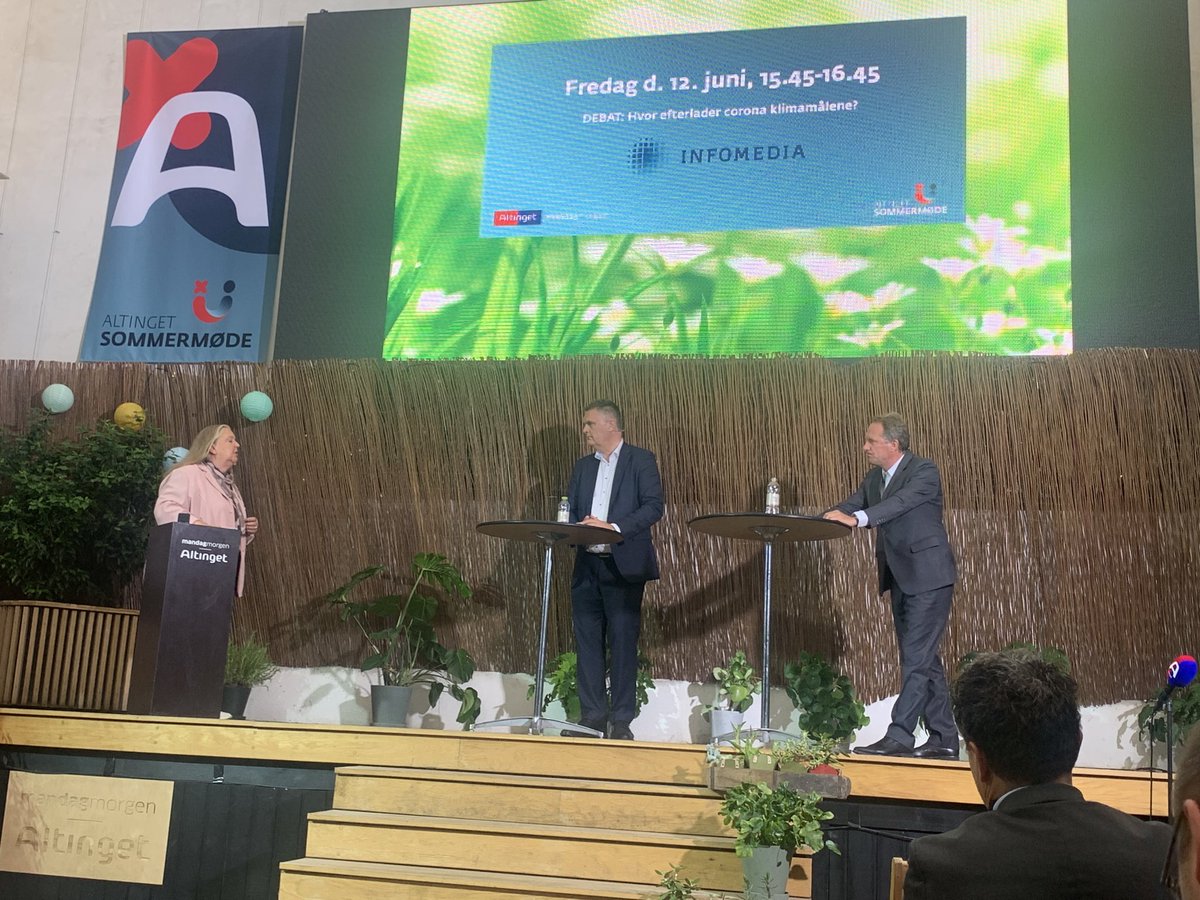 MHannerup's tweet image. Godt initiativ ⁦@Altingetdk⁩ - med et mini ⁦@Folkemoedet⁩, hvor ⁦@LarsSandahlS⁩  fra ⁦@DanskIndustri⁩ og Jais Valeur fra  ⁦@danishcrown⁩ taler om Klima fremfor Corona :). Enighed om at investering i klima er vejen til vækst og velstand for DK