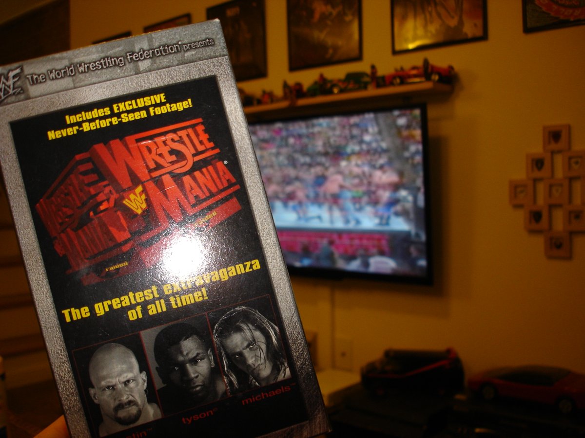 I was at this Wrestlemania but I am literally watching it for the first time today #arriveddrunk #leftdrunker #wrestlemania14 #partytwenties