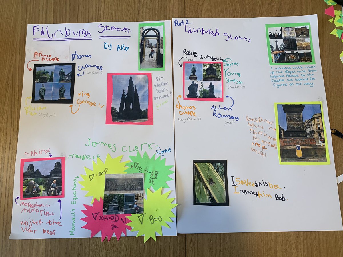 lisa_andrews_89's tweet image. As we’ve been struggling a bit with home school target tasks, we decided to chose a topic each week to learn about and make a poster for on a Friday. This week was Edinburgh Statues🗽🦄 @ParkCraigour #weeklytopic #homeschooling #posterprojects