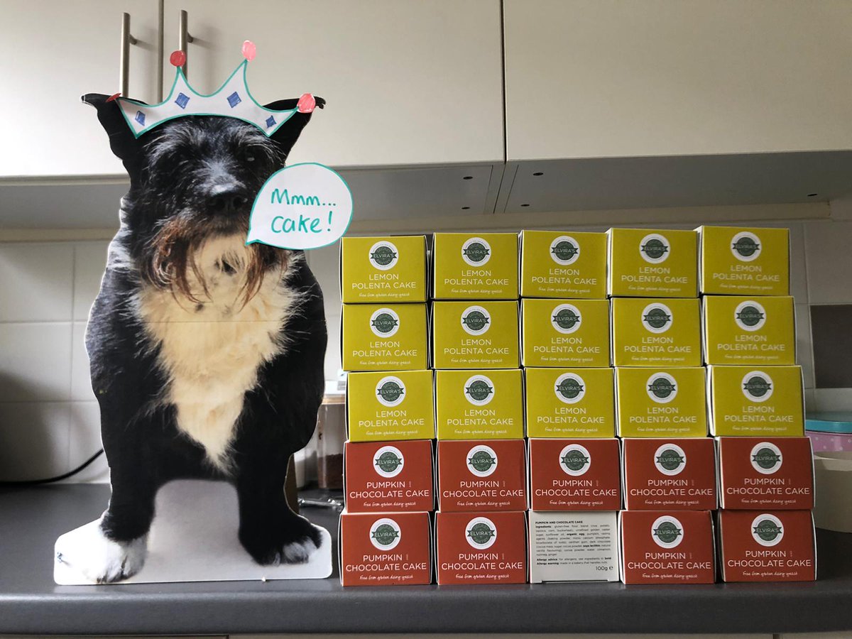 HamUnited's tweet photo. Tomorrow is the Queen's birthday and we're throwing her a special HUC party... at a safe distance! Residents are getting lovely cakes by @ElvirasSecret; Staff and volunteers a surprise @lottieshaws box! 😋 (all under the supervision of Cardboard Tilly - we do nothing without her) https://t.co/WFmyJuFH96