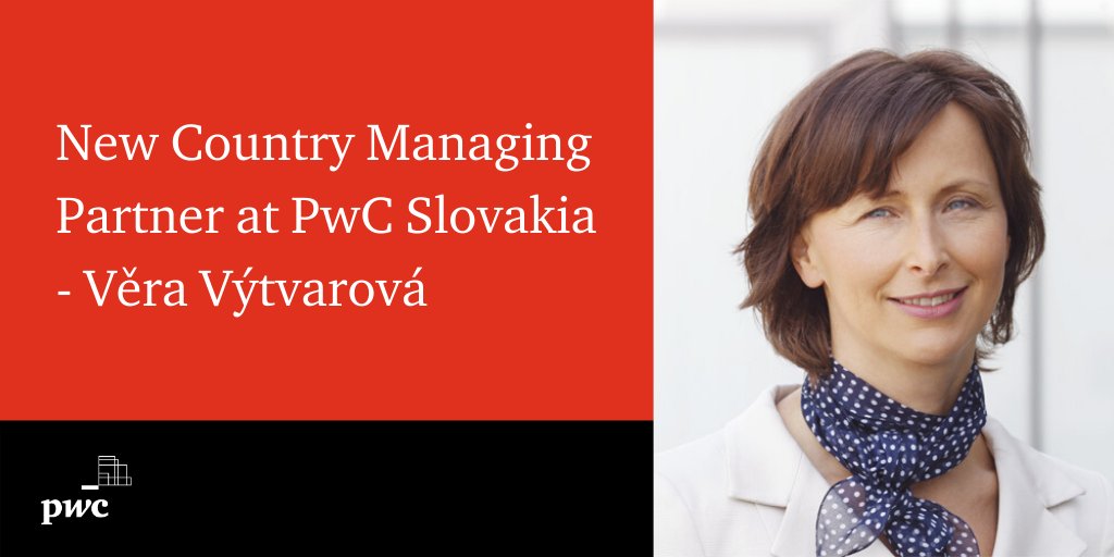 Věra Výtvarová has been appointed as the Country Managing Partner for PwC Slovakia effective from 1 July 2020. Věra is currently an Assurance Partner in the Czech Republic and has been with PwC since 1994. More in pwc.to/2UCxDee