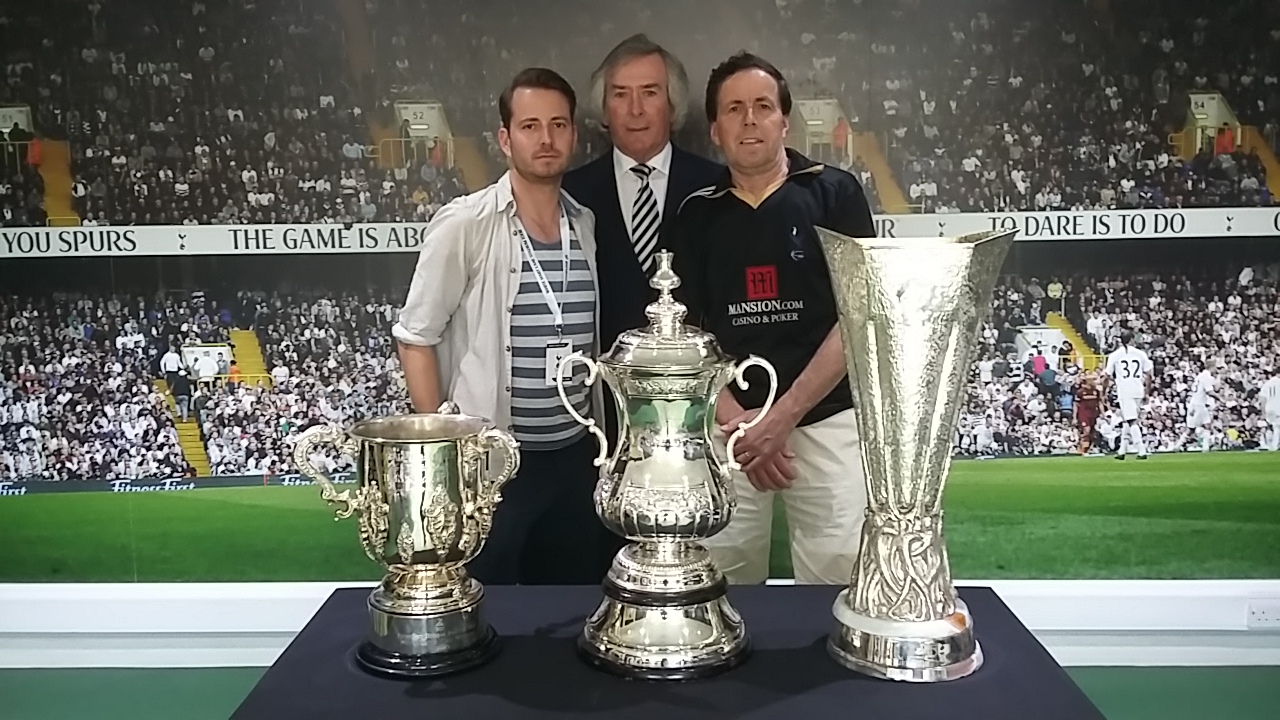 Me, Pat and my Dad. Happy 75th Birthday Pat Jennings goalkeeper extraordinaire 