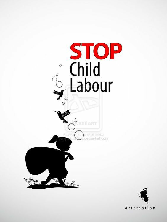 Poster child. Child Labour poster. Idea for child Labour. Child Labour vector.