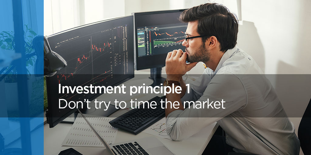 People often buy stocks based on a 'best guess' of what's going to happen next in the markets. But research has shown that you stand to lose a lot more when trying to time the market instead of sticking with your investments for the long term. #Investing101 #Investmentprinciples