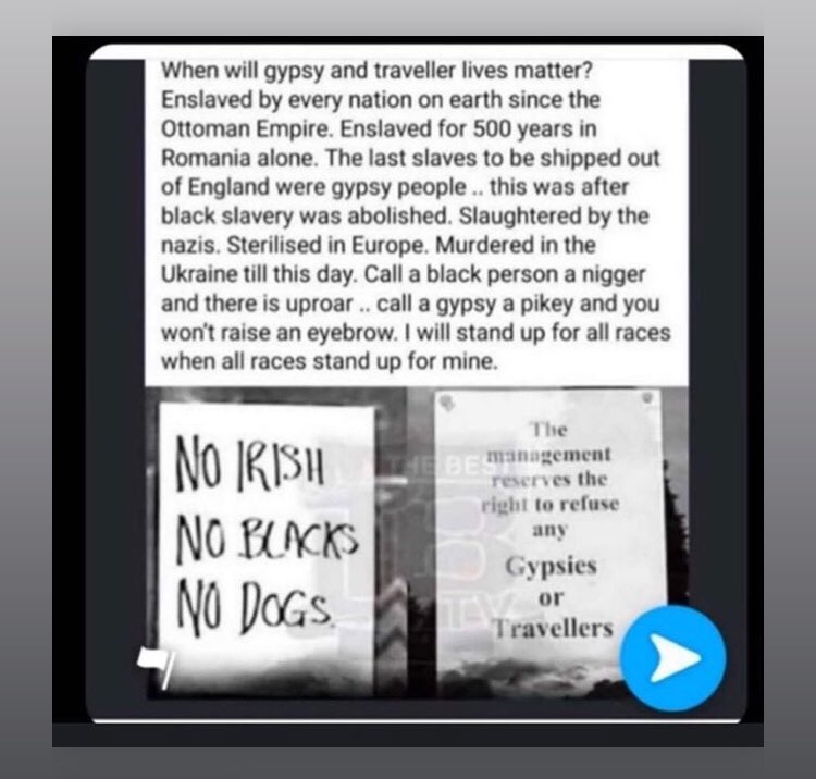 Finally something that is relevant to my family and myself 👌🏼 100% black lives matter they are targeted all the time but also gypsy and traveller lives matter #AllLivesMattter #gypsy #Traveller #BlackLivesMatter