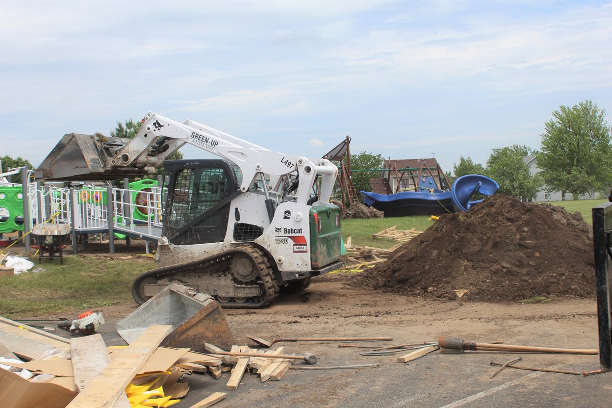 d202schools's tweet photo. Summer 2020 is off to a busy start in District 202.
Lakewood Falls Elementary School is getting a new playground. #202proud #202construction https://t.co/Szz1Q1H23v