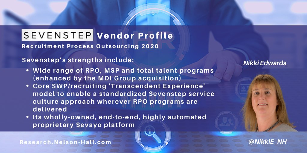 NikkiE_NH's tweet photo. The #NelsonHall #EvolutionofRPO vendor profile of @SevenStepRPO is available: https://t.co/ugrQiy9XEg. 2020 plans include: roll out of Sevayo platform + deliver on #TechRoadmap. #TalentAcquisition #RPO #TotalTalent #MSP #HR @NHInsight https://t.co/l6ksx37fs4