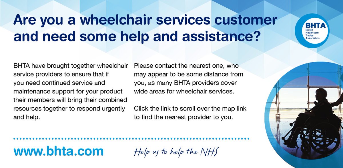 weareBHTA's tweet photo. If you are a wheelchair service customer and needs help, the BHTA wheelchair group are happy to help you. 

Click on the link below and follow the link to take you to the UK map of members. Scroll over and click on the pins for contact details.  
https://t.co/h3pnwfQGdC https://t.co/h2KnSpJbPp
