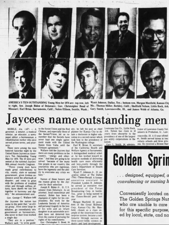 Could it have happened just before he accepted an award from George Wallace in 1974?