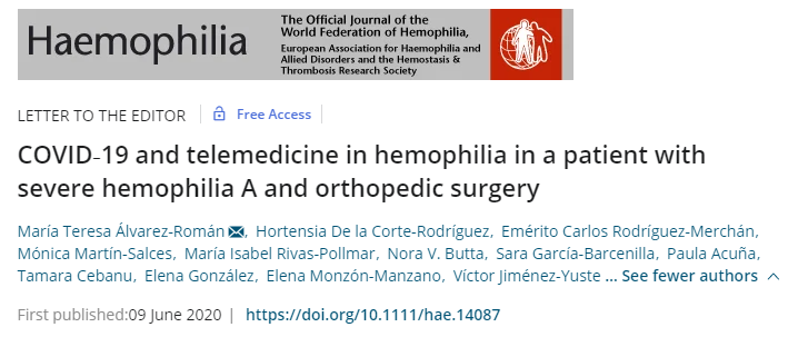 EAHADnews's tweet photo. New letter to the editor published on #Haemophilia on a case that's a great example of the use of telemedicine and good collaboration between a Comprehensive HTC and a local hospital.

➡️https://t.co/r4fXUtL06V https://t.co/novP9iy10o