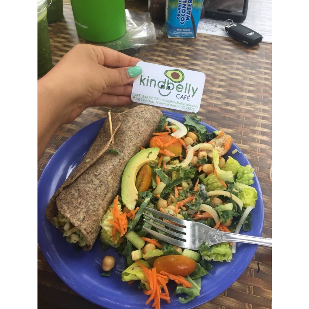 KindbellyCafe's tweet photo. Wrap up your week the right way with a signature Kindbelly Cafe wrap! #CleanEating #Wrap #KindBellyCafe #LunchTime #MBFoodie #MyrtleBeach # https://t.co/bsq8eWXKqF