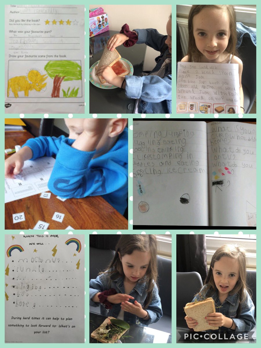 UptonWestleasch's tweet photo. Another busy week from #WestleaWillowY1! We’ve had book reviews, place value, sandwich making with instruction writing (both jam and a yucky sandwich), sorting past and present, fruit salads, measuring, missing numbers, nature picture and lots lots more! #WestleaHomeLearning https://t.co/t9mWijU5Pt