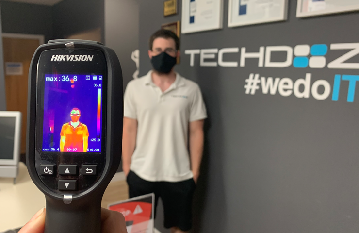 Techdoz's tweet photo. Being a HIkvision Gold Dealer Partner, we are helping to equip our clients who require preliminary screening for their office or public area. Non-contact measurement to avoid physical contact. #covid-19 #hikvision #techdoz #ldnont #socialdistancing #thermal https://t.co/az0wf81oCF